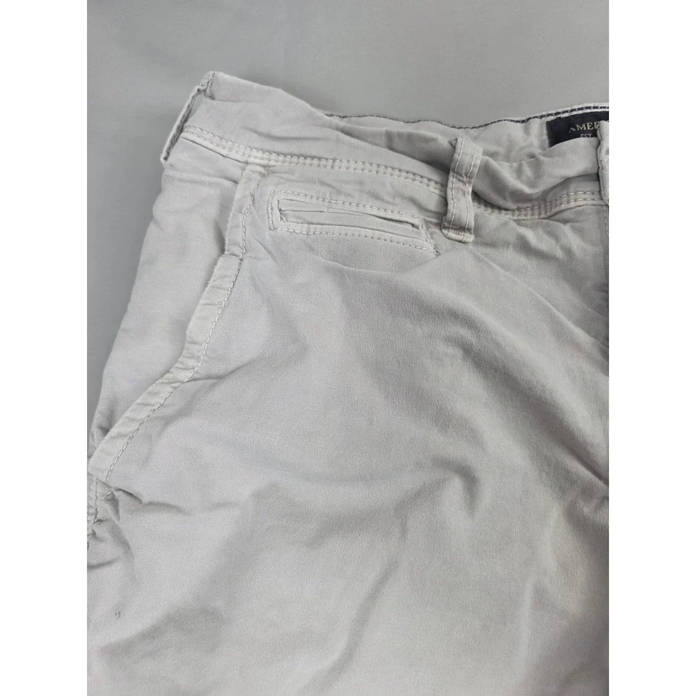 American Eagle Mens Next Level Flex Chino Shorts Gray Size 31 8 Inch Inseam